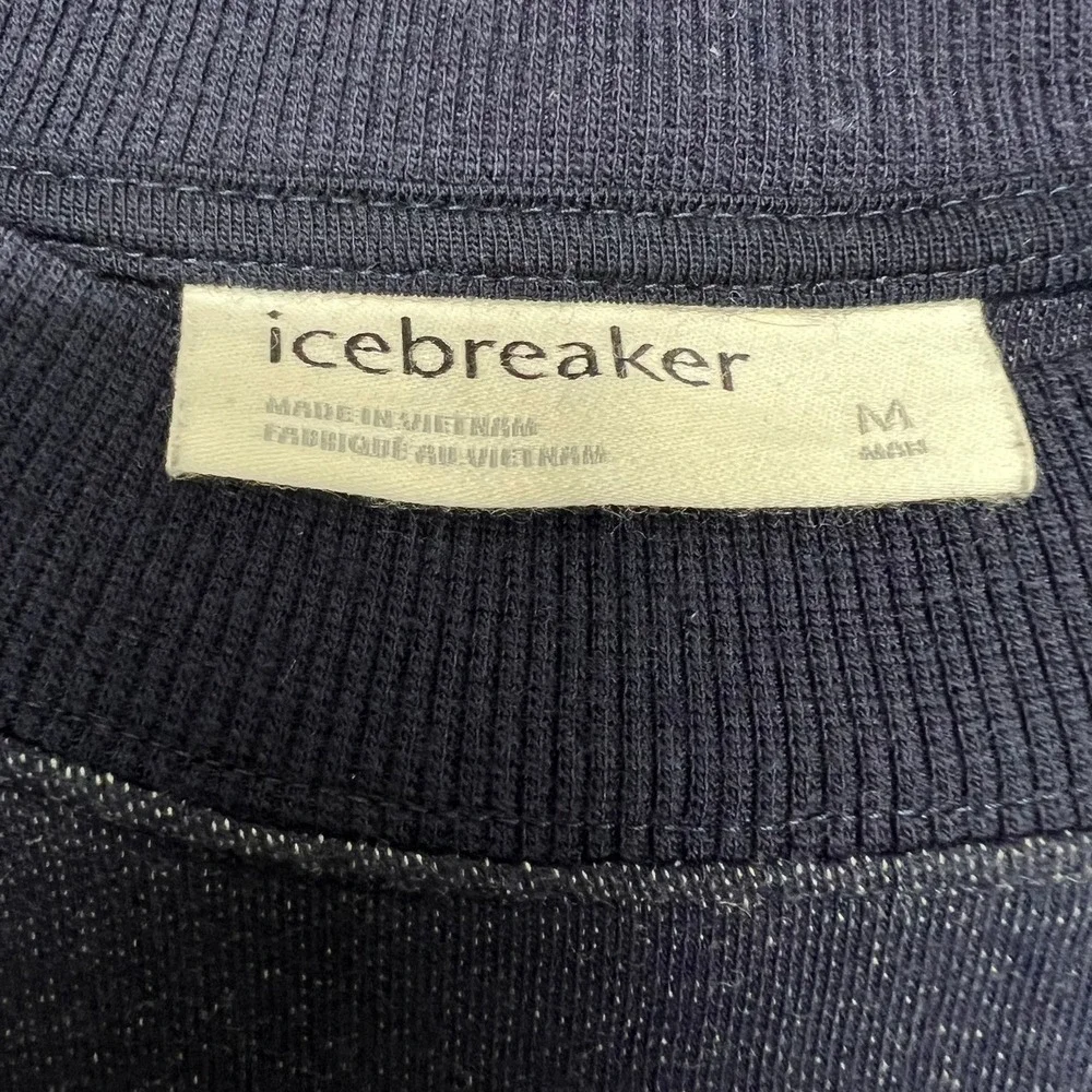 Icebreaker Mens Merino Wool Blend Sweatshirt Navy Blue Crewneck Size M Outdoor
